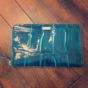 *RARE* Kate Spade Large Travel Wallet Teal Croc